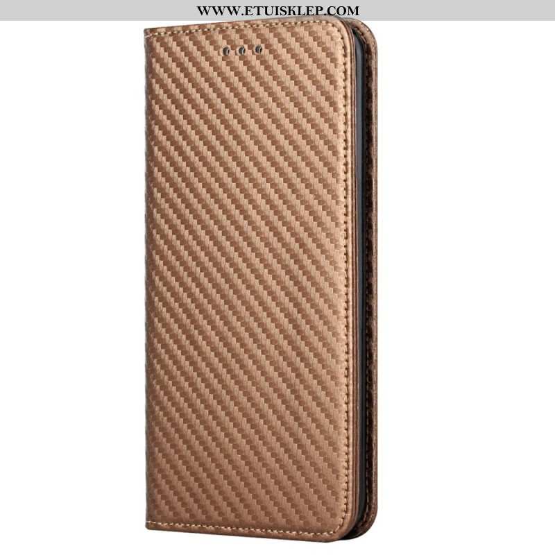 Etui Na Telefon do Samsung Galaxy S23 5G z Łańcuch Etui Folio Pasek W Stylu Włókna Węglowego